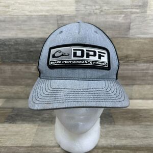 Drake DPF Snapback Hat Men's Gray Black Mesh Performance Fishing Trucker Cap